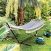 DEGHI Amaca da giardino con frange 200x100 cm in policotone bianco e nero - Silvia