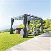 DEGHI Gazebo con tetto a lamelle regolabili 3,8x3 m in alluminio antracite - Shine
