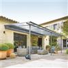 DEGHI Pergola 6x3,5 m in alluminio e policarbonato grigio - Shine