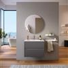 DEGHI Mobile bagno sospeso 70 cm antracite opaco con lavabo e specchio - Dedalo