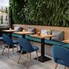 DEGHI Tavolo da pranzo 70x70 cm con top effetto rovere da 30 mm e base in metallo nero - Caio