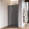 DEGHI Box doccia nicchia 120 cm battente 95 cm e lato fisso con vetro temperato fumé e profilo cromo 195h - Nilo
