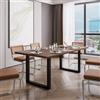 DEGHI Tavolo da pranzo 200x100 cm top effetto rovere deciso 38 mm e gambe a U 8x4 in metallo nero - Upton