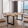 DEGHI Tavolo da pranzo 200x100 cm top effetto rovere gold 38 mm e gambe a U 8x4 in metallo nero - Upton
