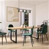 DEGHI Tavolo da pranzo 200x100 cm top effetto rovere gold 38 mm e gambe a U 5x5 in metallo nero - Upton