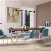 DEGHI Tavolo da pranzo 200x100 cm top effetto rovere deciso 38 mm e gambe a U 5x5 in metallo cromo - Upton