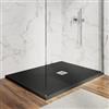 DEGHI Piatto doccia 100 X 120 cm effetto pietra riducibile nero - Nalos