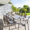 DEGHI Tavolo allungabile 220/314x100 cm in alluminio grafite con top effetto legno - Coby