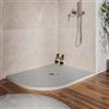 DEGHI Piatto doccia semicircolare dx 70 X 90 cm effetto pietra riducibile grigio - Nalos
