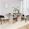 DEGHI Tavolo 180x90 cm effetto travertino e gambe cannettate - Altum