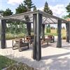 DEGHI Gazebo 6x3,6 m in alluminio antracite con tetto in policarbonato - Shine