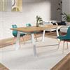 DEGHI Tavolo da pranzo 200x90 cm top rovere e gambe in metallo bianco - Skye living