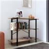 DEGHI Consolle 101x35 cm effetto rovere scuro e acciaio nero con 3 ripiani - Grim