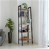 DEGHI Libreria 56x172 cm effetto rovere chiaro e acciaio nero con 5 ripiani - Grim
