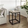 DEGHI Tavolino 40x40 cm effetto rovere selvatico e struttura in acciaio nero - Broderick
