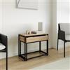 DEGHI Set 2 tavolini sovrapponibili rovere selvatico e acciaio nero con vano contenitore rovere - Broderick