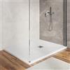 DEGHI Piatto doccia 100 X 120 cm effetto pietra riducibile bianco - Nalos