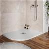 DEGHI Piatto doccia semicircolare dx 70 X 90 cm effetto pietra riducibile bianco - Nalos