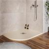 DEGHI Piatto doccia semicircolare dx 70 X 90 cm effetto pietra riducibile sabbia - Nalos