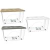 RECA PLAST - Contenitore Multiuso Storage Box Dune con ruote 60 litri - h33x60x40 cm