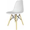 VESTIAMO CASA - Sedia bianca con gambe in legno - h82cm
