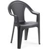 PROGARDEN - Sedia da giardino Ischia Antracite Linea Rattan - h81x54x56 cm
