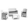 PROGARDEN - Set da giardino Jungle Bianco Linea Rattan