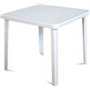 ARETA - Tavolo da giardino quadrato in resina bianco Nettuno - h72x80x80 cm