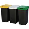 TONTARELLI - Pattumiera per la raccolta differenziata Eco 3 50 Litri - set 3 pezzi