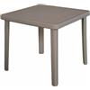 ARETA - Tavolo da giardino quadrato in resina Nettuno Tortora - h72x80x80 cm