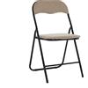 VESTIAMO CASA - Sedia Pieghevole in Lino Beige - h78x43x44 cm