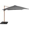 VESTIAMO CASA GIARDINO - Ombrellone da giardino Rettangolare struttura in alluminio Effetto Legno Tessuto Grigio 3x4 metri