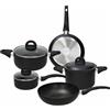TOGNANA - Batteria di Pentole e Padelle Linea Rock in Black - set 8 pezzi