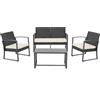 VESTIAMO CASA GIARDINO - Set giardino con 2 sedie panchina e tavolino Antracite