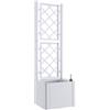 STEFANPLAST - Fioriera Quadra Natural Deluxe Bianco con spalliera - h142x43x43 cm