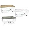 RECA PLAST - Contenitore Multiuso Storage Box Dune con ruote 45 litri - h25x60x40 cm