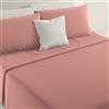 IRGE - Lenzuola Completo letto 1 piazza e mezza Marta Rosa cipria 185x290 cm