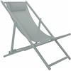 VESTIAMO CASA MARE - Sedia Sdraio Pieghevole in alluminio grigio con cuscino - h95x81x61 cm