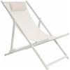 VESTIAMO CASA MARE - Sedia Sdraio Pieghevole in alluminio bianca con cuscino - h95x81x61 cm