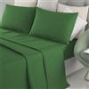 IRGE - Lenzuola Completo letto Matrimoniale Marta Verde 250x290 cm