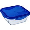 PYREX - Contenitore Quadrato in vetro con coperchio ermetico Linea Cook & Go 16x16 cm