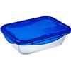 PYREX - Contenitore Rettangolare in vetro con coperchio ermetico Linea Cook & Go 20x15 cm