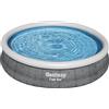 BESTWAY - Piscina fuori terra gonfiabile Fast Set con effetto rattan Grigio Ardesia - altezza 76cm diametro 366cm