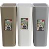 LEGA - Pattumiera con Coperchio Push 20 litri Linea Natural Style - h45x25x17 cm