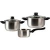 GUSTO CASA - Batteria di pentole 5 pezzi Magnifica in Acciaio Inox con Fondo Full Induction