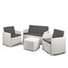 PROGARDEN - Set da giardino Vesuvio Bianco Linea Rattan