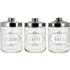 CERVE - Barattolo in vetro con tappo in alluminio La Maison Vintage 800 ml - set 3 pezzi