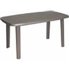 ARETA - Tavolo da giardino rettangolare in resina tortora Sorrento - 140x80 cm