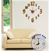 DICTROLUX - Orologio da parete adesivo effetto legno chiaro - 60x60 cm