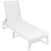TOOMAX - Lettino da esterno Numana Effetto Rattan Bianco con schienale regolabile - h29x186x60 cm